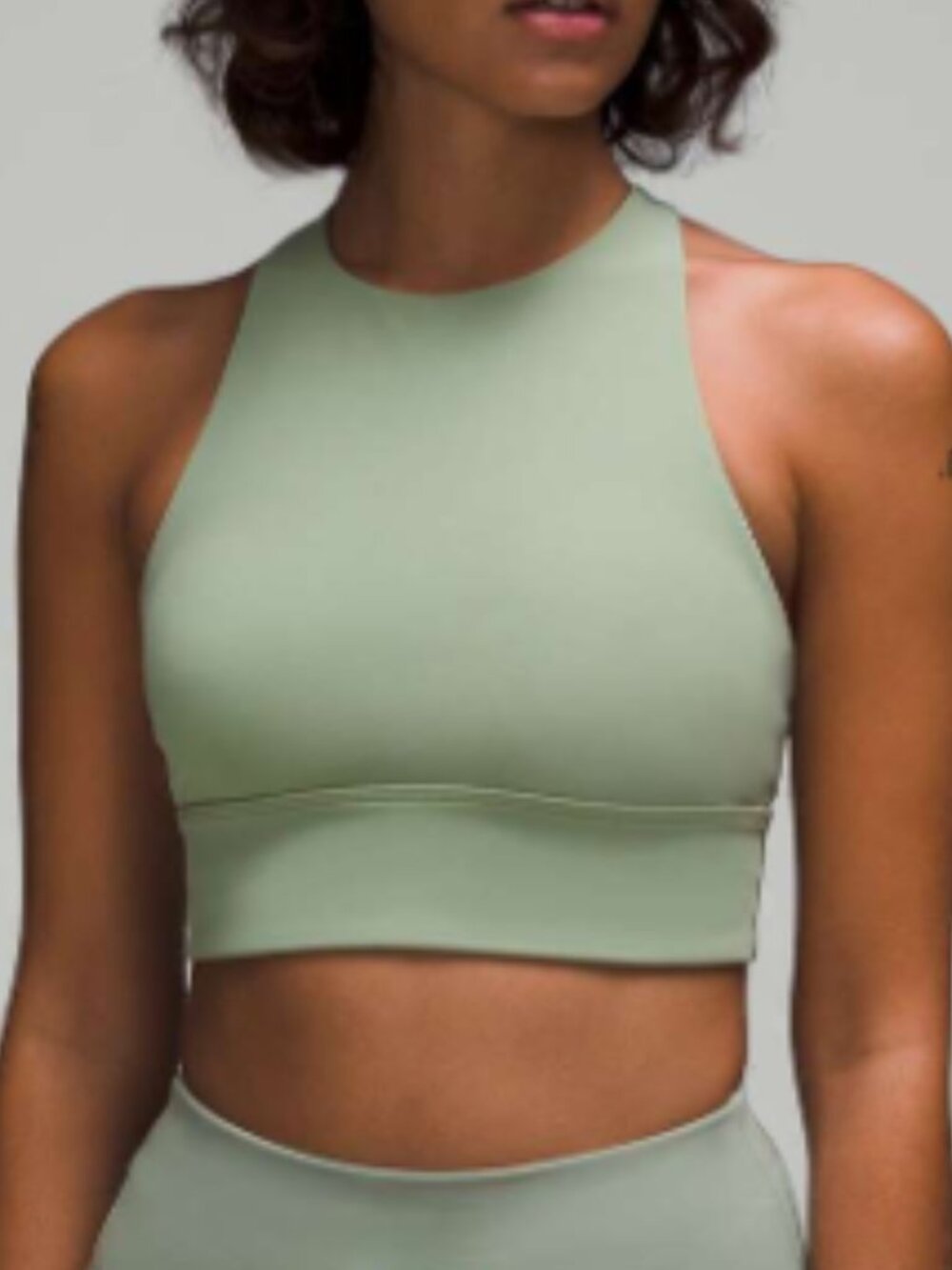 Lululemon Energy High-Neck Longline Tough Bra - Laurel Green